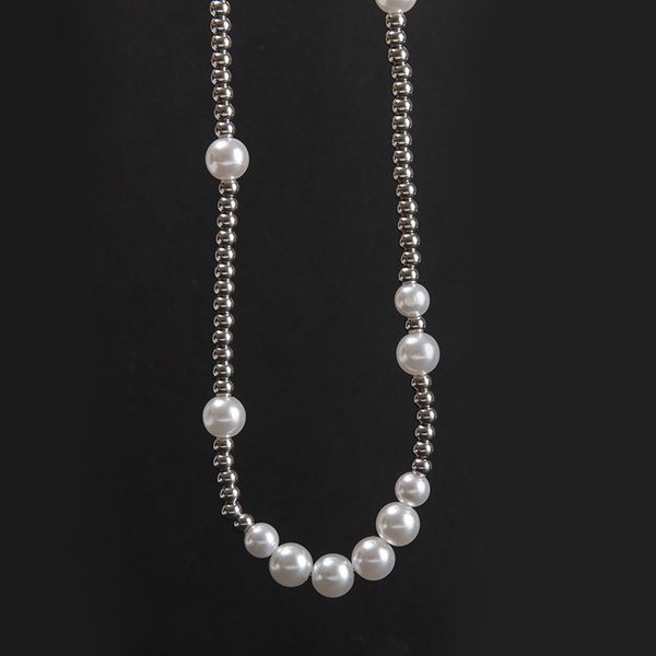 stainless steel chain necklace with pearl balls pendants for men women fashion jewelry accessories, Black
stainless steel chain necklace with pearl balls pendants for men women fashion jewelry accessories, Black
