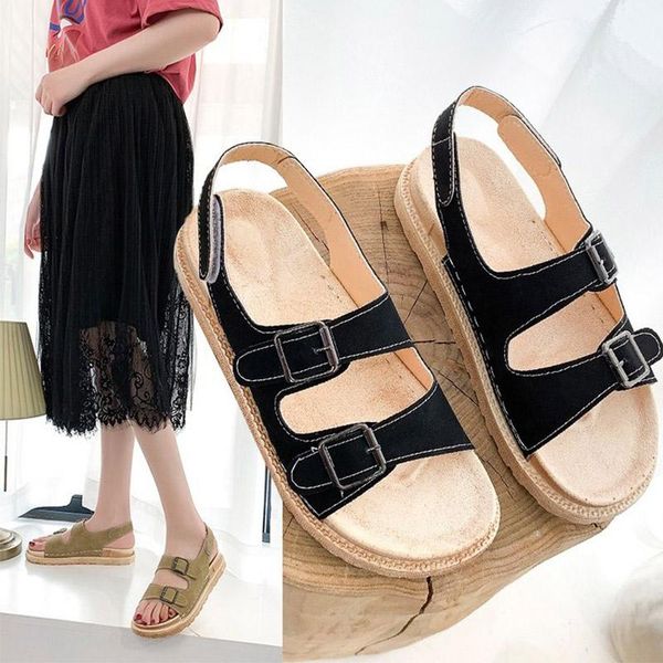 women pu leather sandals ladies fashion open toe buckle strap shoes woman summer female beach platform sandal 2020 new, Black
women pu leather sandals ladies fashion open toe buckle strap shoes woman summer female beach platform sandal 2020 new, Black
