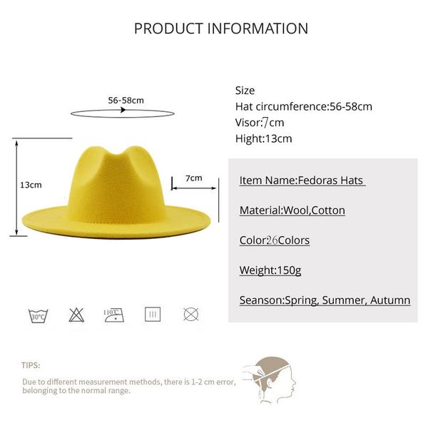 56-60cm желтый красный лоскутная wool felt джаз fedora hat женщины широкий брим панама партии trilby cowboy cap мужчины gentleman свадьба ha, Black;white
56-60cm желтый красный лоскутная wool felt джаз fedora hat женщины широкий брим панама партии trilby cowboy cap мужчины gentleman свадьба ha, Black;white