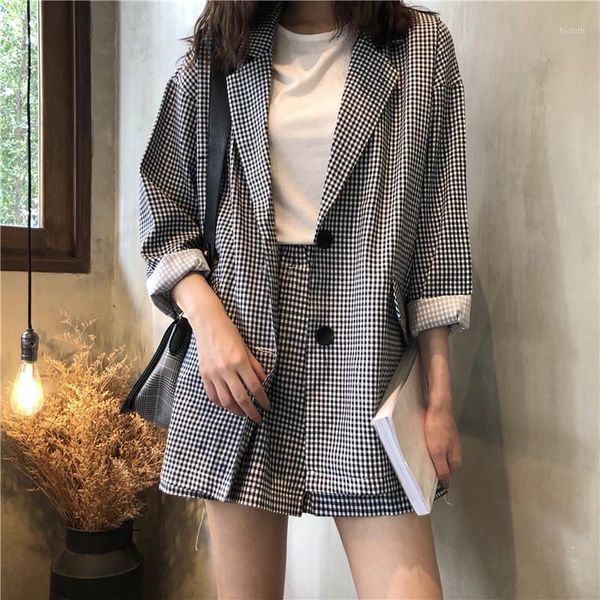 2019 autumn elegant office lady plaid suit jacket blazer coat + high waist short pant two piece women sets long sleeve twopiece1, White
2019 autumn elegant office lady plaid suit jacket blazer coat + high waist short pant two piece women sets long sleeve twopiece1, White