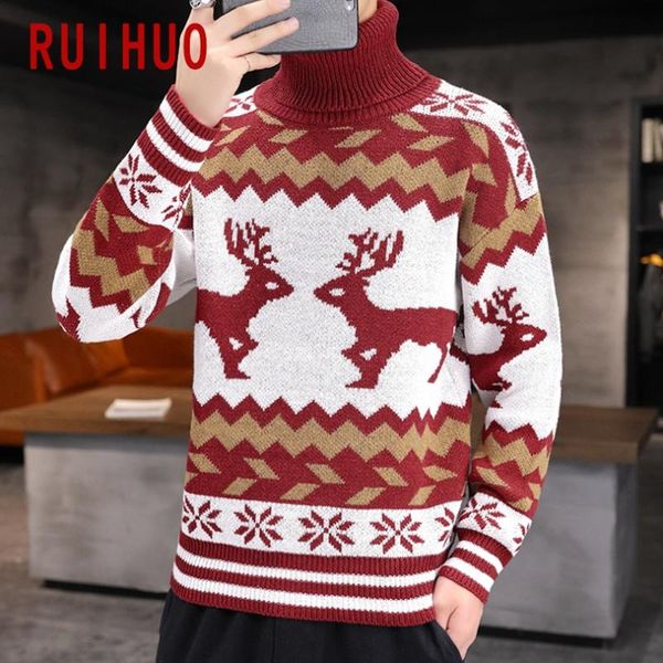 men's sweaters ruihuo 2021 autumn christmas turtleneck men sweater with deer pullover clothing korean turtle neck winter clothes -3xl, White;black
men's sweaters ruihuo 2021 autumn christmas turtleneck men sweater with deer pullover clothing korean turtle neck winter clothes -3xl, White;black
