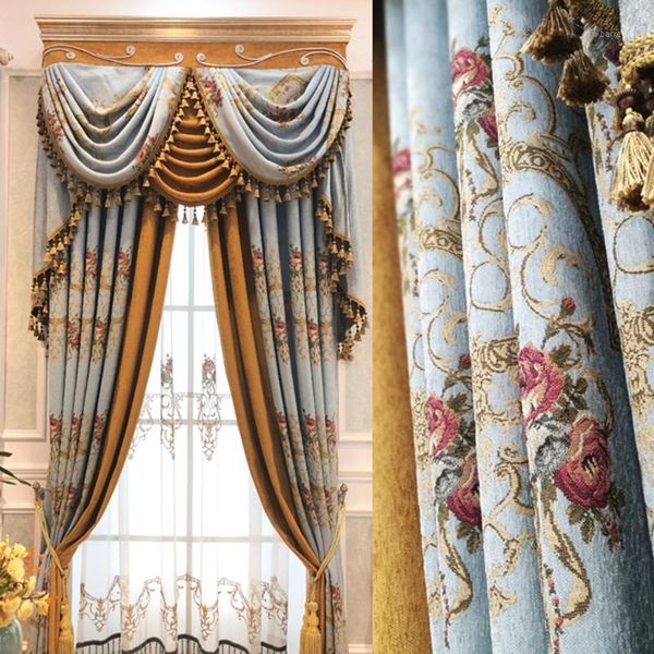 thicken luxury jacquard european-style luxury atmosphere stitching american shading curtains for bedroom living room tulle1
thicken luxury jacquard european-style luxury atmosphere stitching american shading curtains for bedroom living room tulle1