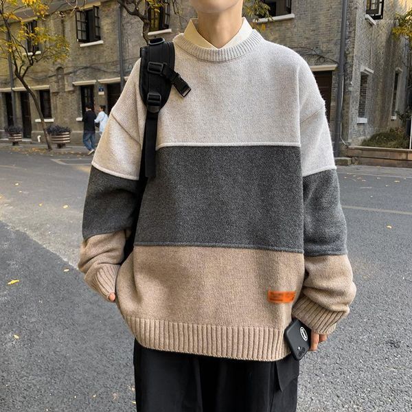 men's sweaters sweater men loose korean fashion trend personality lazy wind japanese jacket ins hong kong autumn winter thick tide1, White;black 
men's sweaters sweater men loose korean fashion trend personality lazy wind japanese jacket ins hong kong autumn winter thick tide1, White;black