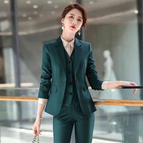 women's two piece pants fabric formal women business suits ol styles autumn winter pantsuits ladies office work wear professional blaze, White
women's two piece pants fabric formal women business suits ol styles autumn winter pantsuits ladies office work wear professional blaze, White
