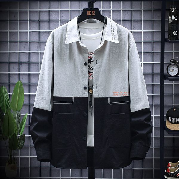 spring autumn korean fashion cool casual long sleeve coat and fashionable loose shirt men's wear, White;black
spring autumn korean fashion cool casual long sleeve coat and fashionable loose shirt men's wear, White;black