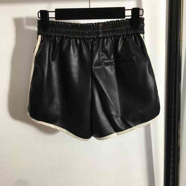 women's shorts girls leather short fashion side letter ribbon splicing pu pants ksb0, White;black
women's shorts girls leather short fashion side letter ribbon splicing pu pants ksb0, White;black