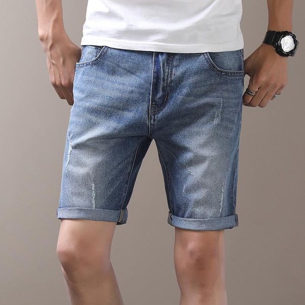 men's jeans fashion business knee high shorts skinny slim punk straight short denim destroyed pockets homme, Blue
men's jeans fashion business knee high shorts skinny slim punk straight short denim destroyed pockets homme, Blue