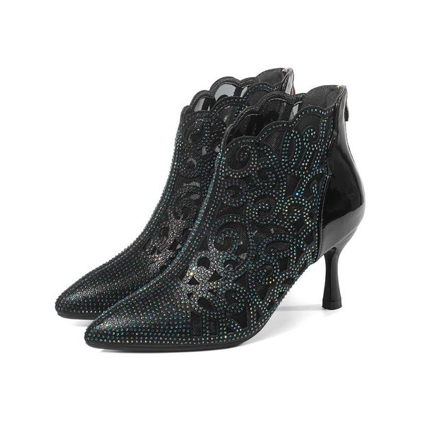 kianii women's pointed toe thin heels pumps summer banquet rhinestone hollow mesh sandals 7cm high-heeled zipper gladiato shoes, Black
kianii women's pointed toe thin heels pumps summer banquet rhinestone hollow mesh sandals 7cm high-heeled zipper gladiato shoes, Black