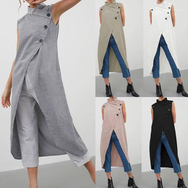 celmia women retro blouse asymmetrical 2019 summer sleeveless button down casual split long shirt loose blusas plus size 5xl1, White
celmia women retro blouse asymmetrical 2019 summer sleeveless button down casual split long shirt loose blusas plus size 5xl1, White