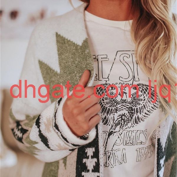 autumn and winter 2020 new women's long sleeve printed cardigan coat, Black;white
autumn and winter 2020 new women's long sleeve printed cardigan coat, Black;white