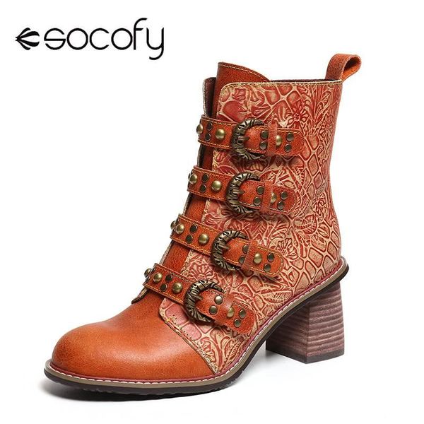 socofy retro boots metal buckle rivet genuine leather black handsome high heel zipper boots shoes women botines mujer 2020
socofy retro boots metal buckle rivet genuine leather black handsome high heel zipper boots shoes women botines mujer 2020