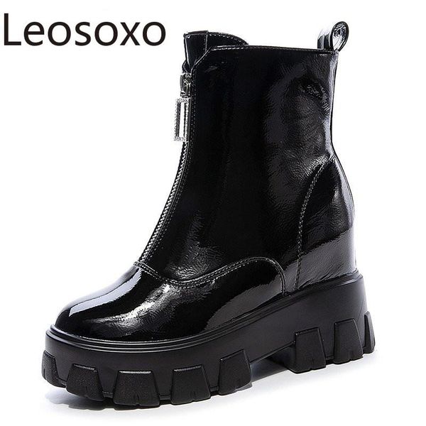 fashion boot woman 2021 autumn new thick heel patent leather woman boots british style ankle boots zapatos de mujer, Black
fashion boot woman 2021 autumn new thick heel patent leather woman boots british style ankle boots zapatos de mujer, Black