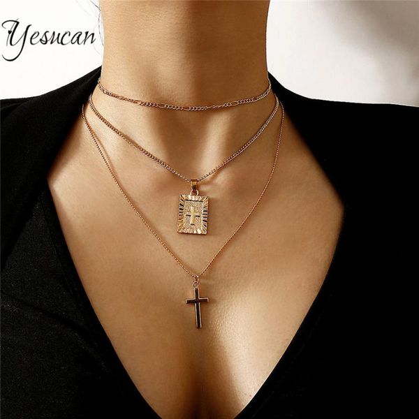 bohemia simple cross pendant necklace for women gold color metal multi-layer religious clavicle chain choker, Silver
bohemia simple cross pendant necklace for women gold color metal multi-layer religious clavicle chain choker, Silver