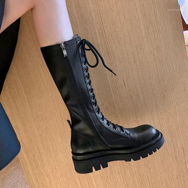 boots 2021 autumn and winter first layer leather hong kong style thick-soled round toe high boots1, Black
boots 2021 autumn and winter first layer leather hong kong style thick-soled round toe high boots1, Black