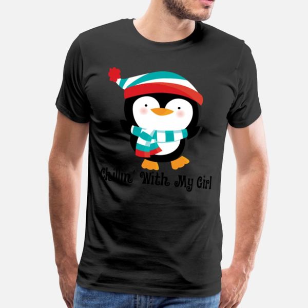 penguin couples chillin with my girl t shirt funky popular casual tracksuit hoodie sweatshirt
