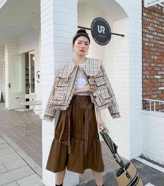 women's jackets cheerart crochet winter khaki fringe tweed for women sailor collar wool blends coat kawaii korean jacket 0nxa, Black;brown
women's jackets cheerart crochet winter khaki fringe tweed for women sailor collar wool blends coat kawaii korean jacket 0nxa, Black;brown