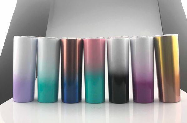 20oz ombre skinny tumbler gradient color double walled stainless steel tumbler insulated with straw and lid
20oz ombre skinny tumbler gradient color double walled stainless steel tumbler insulated with straw and lid