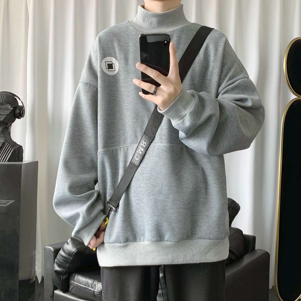 half high collar plush sweater men's autumn winter loose bf languid warm upper clothing trend, versatile and thick coat, Black
half high collar plush sweater men's autumn winter loose bf languid warm upper clothing trend, versatile and thick coat, Black