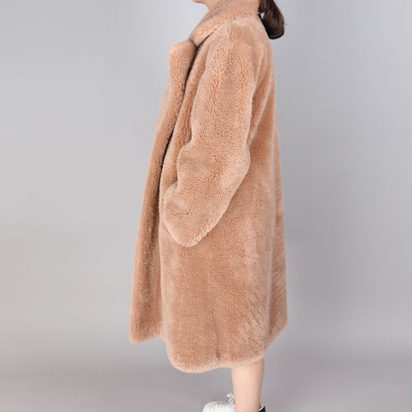 2020 winter fashion women's jacket natural wool sheepskin long warmth and loose park jacket lj201203, Black
2020 winter fashion women's jacket natural wool sheepskin long warmth and loose park jacket lj201203, Black
