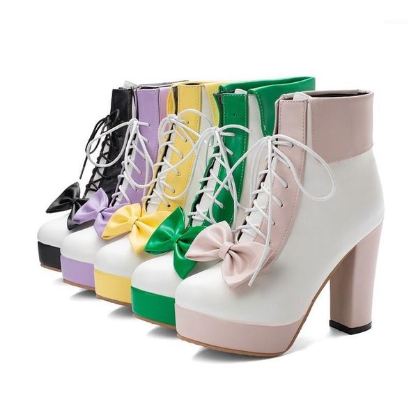 us4-12 women bowknot lolita ankle boots bowtie lace up block high heel platform mary janes cosplay shoes plus size 5colors a10501, Black
us4-12 women bowknot lolita ankle boots bowtie lace up block high heel platform mary janes cosplay shoes plus size 5colors a10501, Black