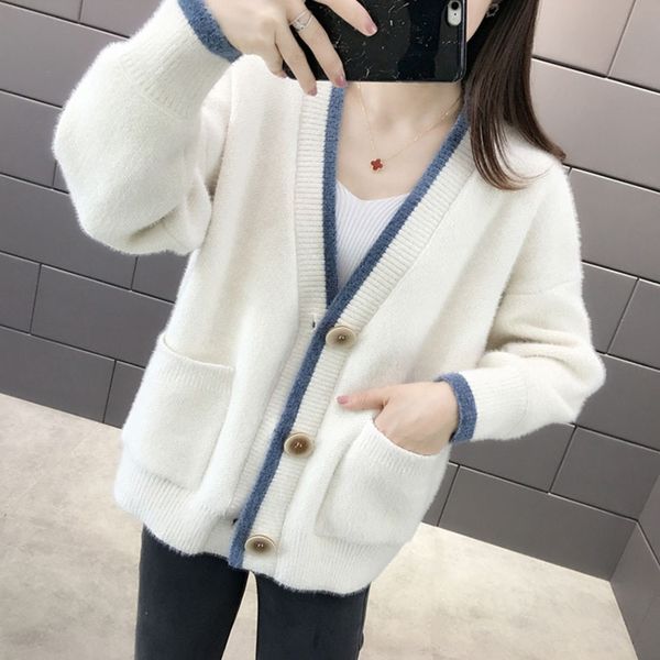 mink like chenille autumn winter long sleeve cardigan coat sweater women 2020 new sweet loose coat sweater akhxb, White;black
mink like chenille autumn winter long sleeve cardigan coat sweater women 2020 new sweet loose coat sweater akhxb, White;black