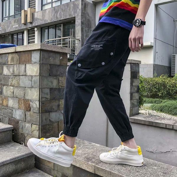 men's pants big pocket casual tide korean version of loose harem ins super fire student costume foot, Black
men's pants big pocket casual tide korean version of loose harem ins super fire student costume foot, Black