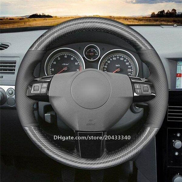 black pu carbon fiber car steering wheel cover for opel astra h signum vectra c 
black pu carbon fiber car steering wheel cover for opel astra h signum vectra c