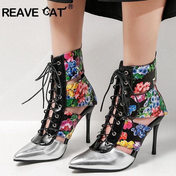 reave cat 2020 new spring summer shoes woman summer boots mid-calf boots female mujer pointed toe flower cross tied print a1717, Black
reave cat 2020 new spring summer shoes woman summer boots mid-calf boots female mujer pointed toe flower cross tied print a1717, Black