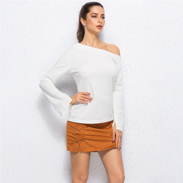white female off shoulder slash neck split long sleeve women's t-shirts korean clothes spring autumn t-shirt
white female off shoulder slash neck split long sleeve women's t-shirts korean clothes spring autumn t-shirt