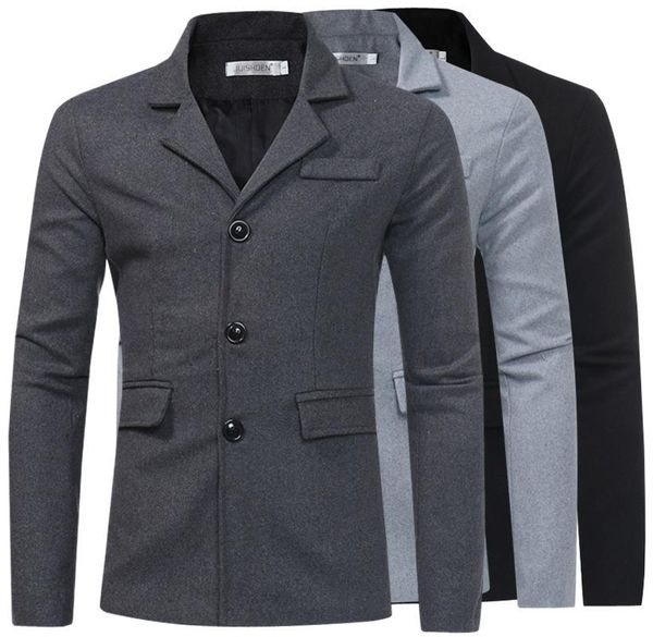 men autumn and winter new style small fold-down collar short woolen jacket men's korean-style solid color large size overcoat, Black
men autumn and winter new style small fold-down collar short woolen jacket men's korean-style solid color large size overcoat, Black