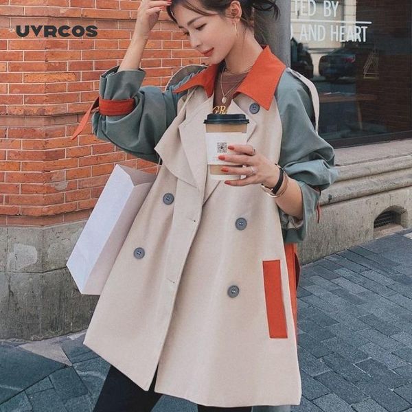 uvrcos fall winter casual cotton with over size vintage long coats women trench coat overcoats double breasted outwear, Tan;black
uvrcos fall winter casual cotton with over size vintage long coats women trench coat overcoats double breasted outwear, Tan;black
