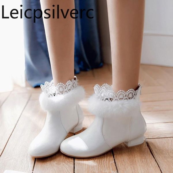 women's boots autumn and winter the new fashion round head lace plush zipper low-heeled short tube women's shoes plus size 31-43, Black
women's boots autumn and winter the new fashion round head lace plush zipper low-heeled short tube women's shoes plus size 31-43, Black