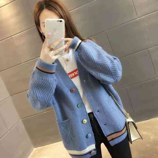 Spring autumn Womens Korean Style Sweater Coat Loose Large Size V-neck Long Sleeve Cardigans Fashion Colourful Buttons Decor, White;black
Spring autumn Womens Korean Style Sweater Coat Loose Large Size V-neck Long Sleeve Cardigans Fashion Colourful Buttons Decor, White;black