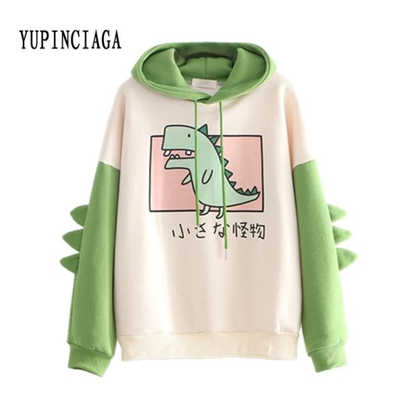 yupinciaga women hooded dinosaur print warm pullovers thick fleece sweatshirts hit color with horns harajuku teens hoodies girls 201202, Black
yupinciaga women hooded dinosaur print warm pullovers thick fleece sweatshirts hit color with horns harajuku teens hoodies girls 201202, Black
