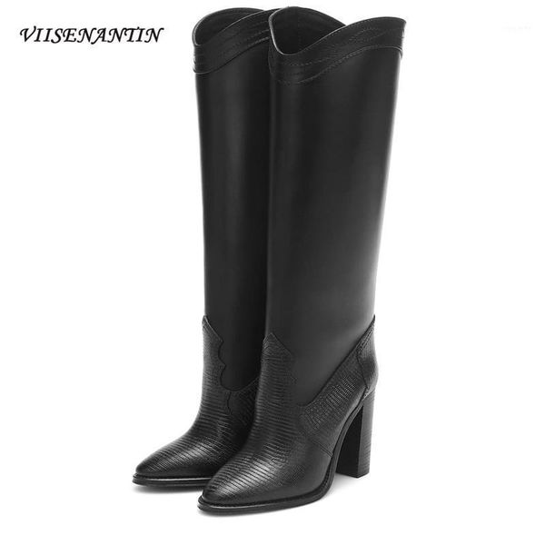 pointed toe super high thick heel knee-high riding boots multi colors pleated designer women platform shoes 20201, Black
pointed toe super high thick heel knee-high riding boots multi colors pleated designer women platform shoes 20201, Black