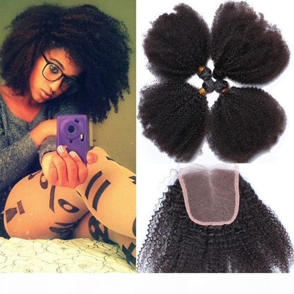 afro kinky curly 4x4 lace closure with bundles 4pcs unprocessed virgin brazilian human hair weaves with lace closure afro curly 5pcs lot, Black
afro kinky curly 4x4 lace closure with bundles 4pcs unprocessed virgin brazilian human hair weaves with lace closure afro curly 5pcs lot, Black