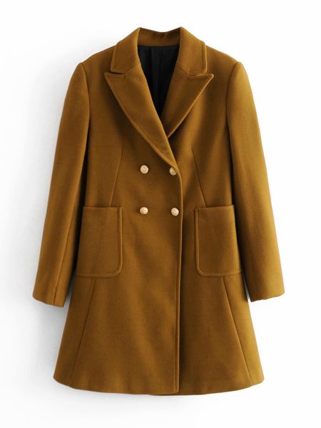 2021 of europe and the united states women's clothing wholesale fall new england wind wool double-breasted coat u3fb, Black;brown 
2021 of europe and the united states women's clothing wholesale fall new england wind wool double-breasted coat u3fb, Black;brown