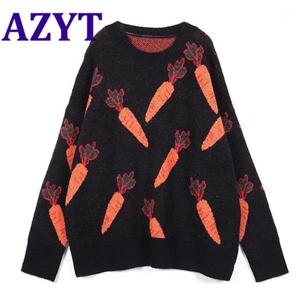women's sweaters azyt autumn winter pullover sweater women 2021 fashion print loose knitted women's jumpers casual oversized coat1, White;black
women's sweaters azyt autumn winter pullover sweater women 2021 fashion print loose knitted women's jumpers casual oversized coat1, White;black