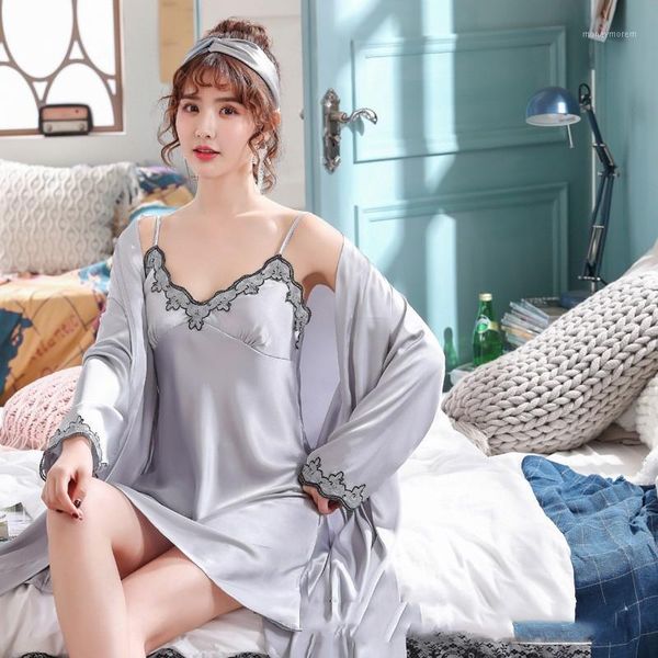 women nighty&robe suit kimono bath gown summer casual loose sleepwear nightdress soft satin nightwear v-neck short homewear1, Black;red
women nighty&robe suit kimono bath gown summer casual loose sleepwear nightdress soft satin nightwear v-neck short homewear1, Black;red