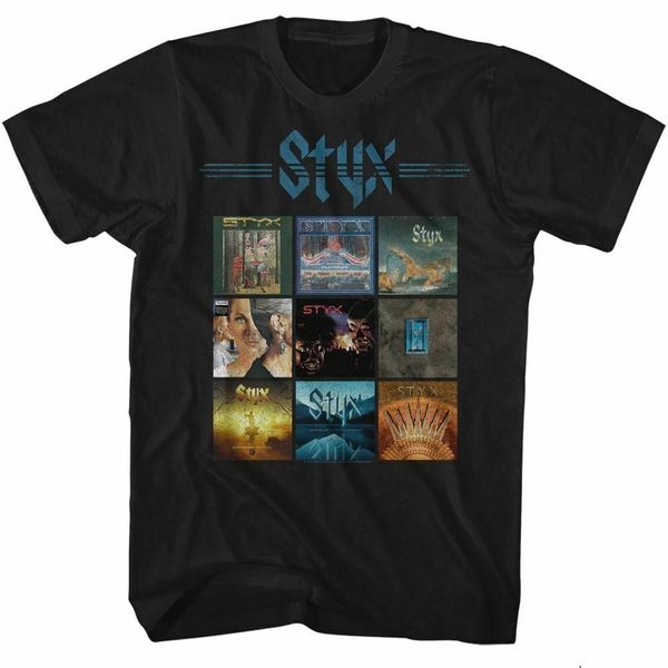 styx album grid black t-shirt sport hooded sweatshirt hoodie