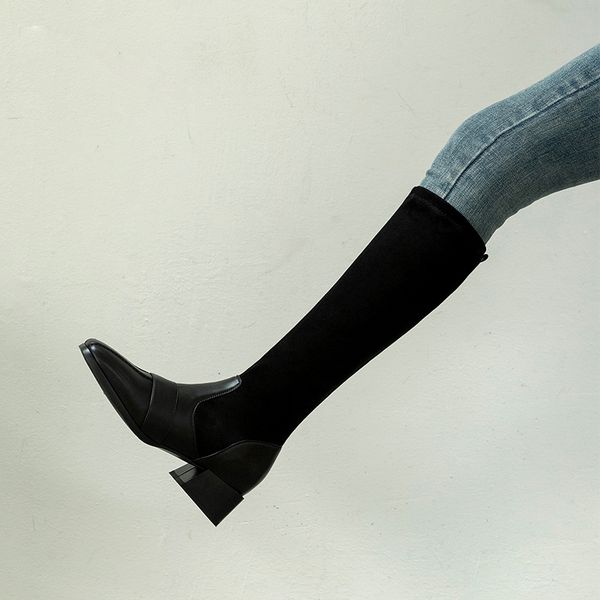 2021 new stretch flock pu slip on long boot heel fashion knee high boots autumn winter square toe women shoes size34-43 zwll, Black
2021 new stretch flock pu slip on long boot heel fashion knee high boots autumn winter square toe women shoes size34-43 zwll, Black