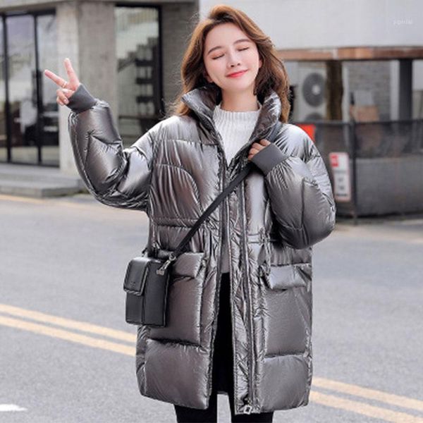 2021 warm down cotton coat women fashion shiny jacket stand collar mid-length thick winter jackets wild loose outerwear female1, Black
2021 warm down cotton coat women fashion shiny jacket stand collar mid-length thick winter jackets wild loose outerwear female1, Black