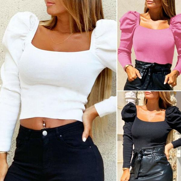 retro women autumn blouse solid color puff sleeve square collar slim blouses fashion ladies bare belly bottoming shirts, White
retro women autumn blouse solid color puff sleeve square collar slim blouses fashion ladies bare belly bottoming shirts, White