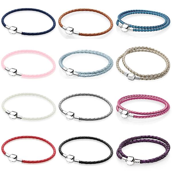 2021 new fashion 925 sterling silver multicolor mixed 12 colors women double-leather bracelet fit charm diy gift original iconic bead, Black
2021 new fashion 925 sterling silver multicolor mixed 12 colors women double-leather bracelet fit charm diy gift original iconic bead, Black