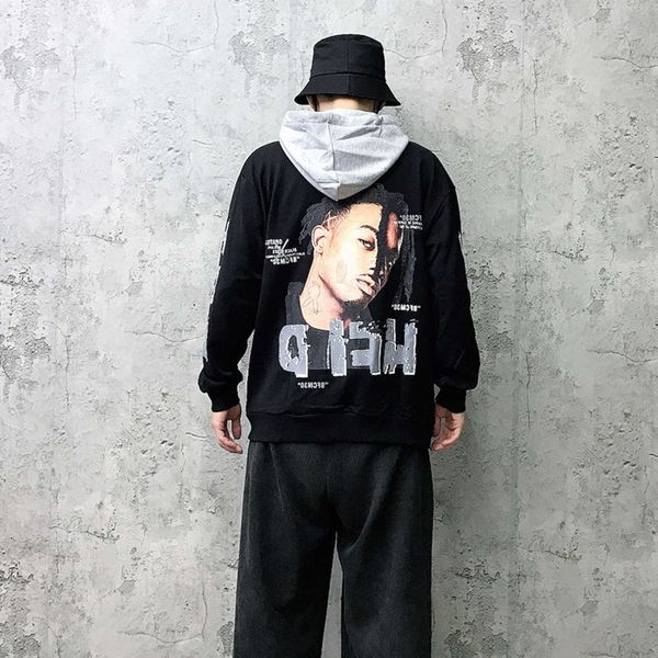 spring autumn high fashion brand men's clothes hooded hip-hop trend street personality ruffian and handsome dark minority, Black
spring autumn high fashion brand men's clothes hooded hip-hop trend street personality ruffian and handsome dark minority, Black