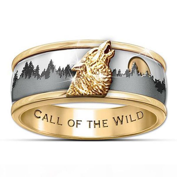 copper plated silver exquisite two-color forest wolf ring, aggressive fashion wolf totem universal ring for men and women
copper plated silver exquisite two-color forest wolf ring, aggressive fashion wolf totem universal ring for men and women