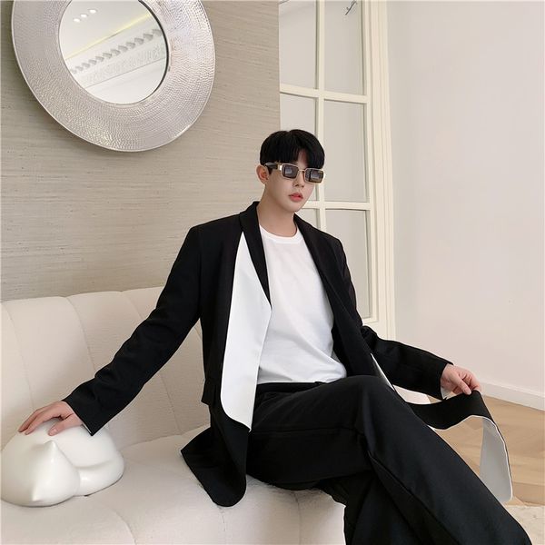 2021 S-6xl!! Super Fire Jacket Man New Spring Black White Shreds Korean Version Slimming Suit Celebrity Trend G2PY, White;black
2021 S-6xl!! Super Fire Jacket Man New Spring Black White Shreds Korean Version Slimming Suit Celebrity Trend G2PY, White;black