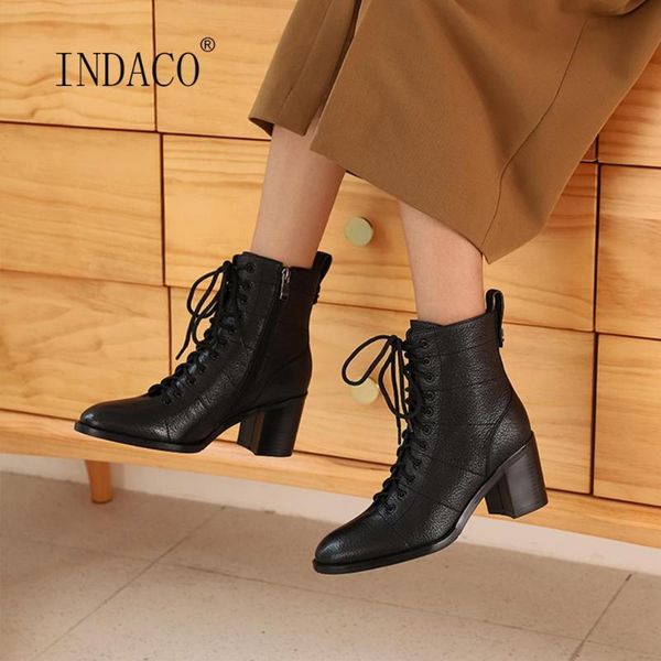 2020 winter women boots black lace up leather ankle boots thick heels 7cm warm shoes soft sheepskin shoes female
2020 winter women boots black lace up leather ankle boots thick heels 7cm warm shoes soft sheepskin shoes female