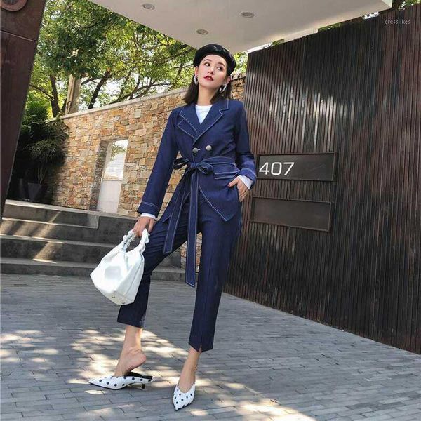 women's tracksuits 2021 business women pencil pant suits 2 piece sets blue solid blazer + ankle length office lady jacket female outfit, Gray
women's tracksuits 2021 business women pencil pant suits 2 piece sets blue solid blazer + ankle length office lady jacket female outfit, Gray