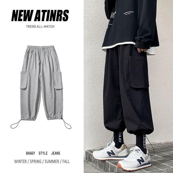 men's pants 2021 autumn slim solid color straight tube cargo nine minutes long casual personality youth wear, Black
men's pants 2021 autumn slim solid color straight tube cargo nine minutes long casual personality youth wear, Black